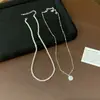 Colar de Pérolas Cubo de Açúcar em Camada Dupla para Mulheres, Estilo Coreano, Alto Padrão, Luxo Leve, Corrente de Clavícula de Nicho, Acessório Versátil e Estiloso