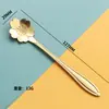 Exquisita Cuchara Mezcladora de Regalo Estilo Japonés Acero Inoxidable Cuchara Flor Cafetera Mezclador Vajilla Chapada en Oro Se Puede Personalizar Logo Hogar