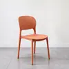 Cadeira de Jantar Moderna Simples com Encosto Plástico Cadeira de Restaurante Conferência Cadeira com Encosto Redondo Empilhável Cadeira Multicolorida