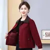 Nuevo y elegante atuendo de otoño para mamá: Chaqueta corta, holgada, con cuello de solapa para mujeres de mediana edad y mayores, moderna y adelgazante