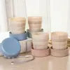 Taza telescópica portátil de trigo con logo, taza plegable creativa, taza mini de agua para viajes al aire libre, taza para enjuague bucal