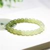 Pulseira de jade Hetian boca amarela gradiente pulseira de contas antigas 7 * 8mm contas de barril pulseira de anel único pulseira de jade simples para homens e mulheres