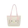 Bolso Tote Tejido de Paja 2026 Modelo Nuevo Gran Capacidad Lindo Dibujo Animado Bolso de Hombro Único Bolso Tote Tejido con Patrón para Estudiante y Viajero