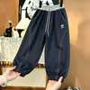 Primavera e Outono 2026 Novas Calças Casuais Infantis Moda Loose Versátil Estilo Coreano Calças Jogger Calças Longas L