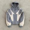 En stock 2025 Europa y Estados Unidos transfronterizo otoño e invierno costura callejera impresa sudadera con capucha Y2K Harajuku abrigo de viento chalecos al por mayor