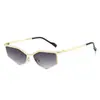 Gafas de Sol Metálicas Ojo de Gato, Gafas de Personalidad Estilo Europeo y Americano Poligonales, Gafas de Sol con Forma de Diamante Y2K Cyber Technology Runway de Amazon