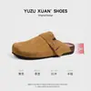 Exportación Transfronteriza Piel de Vaca Cuero Genuino Suela Suave Antideslizante Exterior Birkenstock Zapatillas Medias para Hombres y Mujeres, Zapatos Birkenstock Versátiles para Mujeres