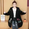 Cárdigan Sudadera Estampada para Mujer Talla Grande, de Longitud Media, Forro Polar, Engrosado, Cálido, Chaqueta con Capucha Oversize