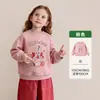 Ropa para Niños Tongbei 2026 Invierno Nuevo Sudadera de Cuello Redondo para Niños Estilo Americano Estampada Felpa Cálida Versátil Top