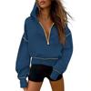 Sudadera con capucha retro europea y americana transfronteriza para mujer, nueva, suelta, casual, deportiva, top corto, Primavera y Otoño 2025