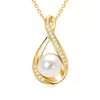 Juego de Joyería de Perlas Simuladas con Cadena para Clavícula Incrustada de Diamantes, Accesorios de Boda, Juego de Tres Piezas de Collar y Pendientes, Juego de Collar de Perlas
