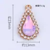 Nuevo Colgante Creativo de Gema de Cristal Forma de Gota de Agua Materiales para Accesorios DIY Aleación Galvanizada Pulsera Individual Colgante Collar Pendientes