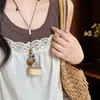 Ocio de Montaña~Nuevo Estilo Chino Sombrero Redondo Collar con Colgante de Bellota para Mujer, Diseño de Verano Cadena para Clavícula, Accesorio de Nicho de Lujo Ligero