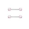 Piercings de Mamilo Rosa Zircônia de Aço Inoxidável Europeu e Americano, Piercings de Mamilo Coração e Lua, Conjunto de Várias Peças de Joias para Body Piercing em Estoque