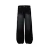 Pantalones Casuales de Pana de Pierna Ancha Recta con Capas Estilo Retro Americano Otoño Azul Lavado Nicho de Gama Alta