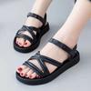 Sandalias de verano estilo princesa para mujer, zapatos de punta redonda, sencillas, transpirables, para el hogar, venta al por mayor