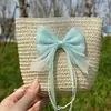 Nueva Bolsa Cruzada de Primavera y Verano para Niños, Monedero, Bolso de Playa para Viajes, Lindo Bolso de Paja con Flores, Bolso de Hombro para Niños Pequeños