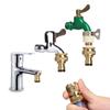 Grifo de lavabo de cobre conectado a la tubería de agua del lavadero tubería de entrada de agua de la lavadora conector rápido de cobre adaptador de entrada de agua accesorios