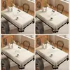 Toalha de Mesa Estilo Francês, Impermeável, à Prova de Óleo, Lavável, Retangular, Resistente ao Calor, Capa para Mesa de Jantar, Luxo Leve, Sensação de Alta Qualidade, Capa de Mesa de Café de PVC