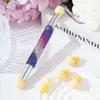 Caneta Esponja Única com Ponta de Esponja Cravejada de Diamantes Transfronteiriça Caneta de Esfumar para Nail Art Dupla Face Caneta Esponja de Esfumar Única 4 Reposições