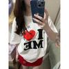 Camiseta de Algodão Europeia e Americana de Manga Curta Feminina Versátil Camiseta Absorvente de Suor Estampada de Manga Curta Roupa Superior Estilo Europeu e Americano Larga Pinheiro Verão