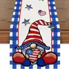 Camino de Mesa Vintage Estilo Americano Transfronterizo, Mantel Navideño de Lino Estampado, Mantel Largo Decorativo, Mesa de Centro Estilo Lujo Ligero