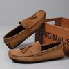 Mocasines de suela blanda para hombre, estilo transfronterizo, de terciopelo, casual, para conducir, planos