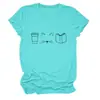 Taza, Gato, Libro, Comercio Transfronterizo, Amazon Wholesale, Corte Holgado, Versátil, Cómodo, Casual, Tallas Grandes, Manga Corta a la Moda