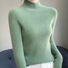 Camiseta básica de cuello alto para mujer con abrigo otoño e invierno Suéter interior de manga larga nuevo combinable suéter ajustado
