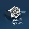 Anel de Diamante Hexagonal Mais Vendido da Amazon Cobre Inlaid com Zircônia Comércio Eletrônico Transfronteiriço Suprimento Anel Masculino Europeu e Americano Atacado