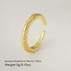 Anel de Cobre Banhado a Ouro 18K Vendido em Massa Transfronteiriço com Folha de Zircônio Formato de Espiga de Trigo Anel Feminino Seguro e de Nicho Exquisito