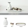 Juego de Cerámica Estilo Japonés para Sake con Calentador, Vasos para Shochu, Vino Blanco, Vino Amarillo, Licores y Decantador