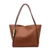 Bolso Tote de Hombro Tejido Grande de Capacidad Nuevo para Mujer 2025 Simple Color Sólido Elegante Estilo Coreano Estilo Perezoso