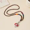 Collar de Xizang Más Vendido Versátil para Hombres y Mujeres Estilo Étnico Vintage Cadena de Lana Accesorios para Ropa Larga de Algodón y Lino Viaje de Madera