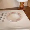 Pulsera Redonda de Calcedonia Blanca Lunar Transparente para Mujer, con un Diseño Degradado Estilo Tinta, Exquisita y de Moda, Joyería de Lujo Ligero y Sensación de Alta Gama