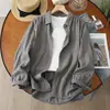 Camisa de gasa de algodón puro a cuadros, holgada, adelgazante, para mujer, versátil, elegante, casual, vintage, blusa de manga larga moderna