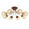 Luminária de Teto para Sala de Estar Estilo Retro de Luxo Americano Cor Café Feijão Mágico Quarto Principal Hall de Vidro Medieval Francês Lâmpada Principal