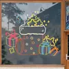 Meias de Natal Coloridas, Decorações de Feriado, Adesivos Eletrostáticos para Vidro de Porta, Cenário, Decorações para Vitrines de Shopping, Adesivos para Atmosfera de Eventos
