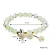 Pulsera Joyería Estilo Nacional, Pulsera Flor de Lirio del Valle Estilo Chino, Cuentas de Buda Tapa de Leche, Pulsera Flor Explosión, Cuentas Redondas de 10 mm, Pulsera de Perlas de Imitación