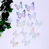 Mariposa Metálica Hueca 3D Mariposa de Simulación Estéreo Pegatinas de Decoración para el Hogar Color Mariposa de Comercio Exterior Pegatinas de Pared