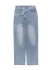 Calça Jeans MH743 Reta Cintura Alta Barra Reta Solta Perna Larga