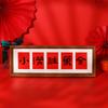 Año del Caballo Bendición de Año Nuevo Carácter Decoración de Escritorio Rojo Pantalla Texto de Caligrafía DIY Tira Horizontal Cuadrícula Papel Cartulina Marco de Fotos