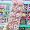 Novos Scrunchies Rosa Flor de Cerejeira para Primavera e Verão, Laços Doces de Bolo para Crianças, Laços de Cabelo para Meninas Atacado