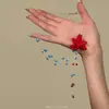 Collar de Cuentas de Flores Moradas Románticas Estilo Francés, Diseño Largo en Capas, Perfecto para Estilo Vacacional, Impresionante Cadena para Clavícula