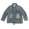 Jaqueta Jeans Lavada Desgastada Yidao Vintage Outono 2026 Novo Estilo Japonês para Homens e Mulheres, Casaco Amplo Workwear com Ombros Caídos