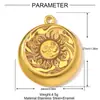 Colgante de Sol Estrella Pintado Transfronterizo DIY de Acero Inoxidable para Mujer Collar de Flor de Jardín Colgante de Joyería de Acero de Titanio