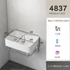 Lavabo de Pared para Uso Doméstico, Juego de Lavabo para Baño en Balcón, Soporte Triangular Simple de Cerámica para Apartamentos Pequeños