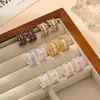 Pendientes Huecos en Forma de C con Diamantes Completos y Aguja de Plata S925, Elegantes y de Alta Gama, Pendientes Ligeros de Lujo y Elegantes para Mujer