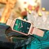2022 Douyin Reloj en Vivo Lujo Ligero Reloj para Mujer Retro Celebridad de Internet Mismo Estilo que el Pequeño Verde Esfera Verde Malaquita Reloj para Estudiante