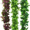 99 Piezas de Ratán Pegado con Hojas Verdes, Hojas Artificiales para Decoración de Tuberías de Aire Acondicionado Interiores, Envoltura y Cubrimiento de Enredaderas y Hojas Verdes